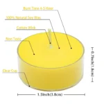 Dimensions of lemon-scented tea light candles