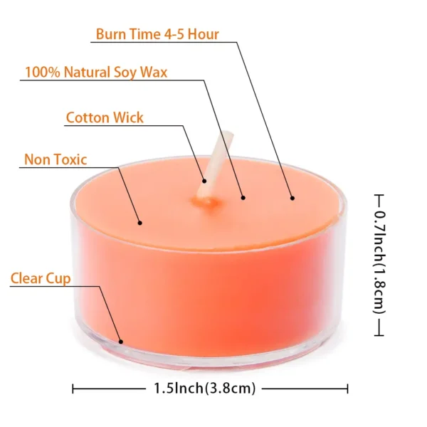 Pumpkin-Scented Tea Light Dimensions