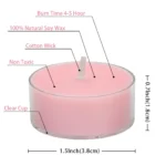 Dimensions of the rose-pink scented candle
