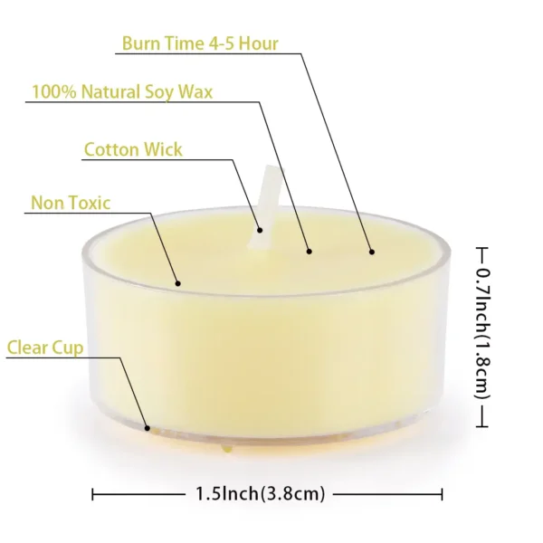 Vanilla-scented tea light candle size